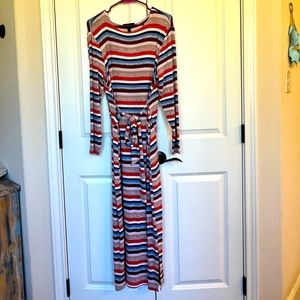 Never worn light sweater dress. Mid calf. Beautiful warm colors
